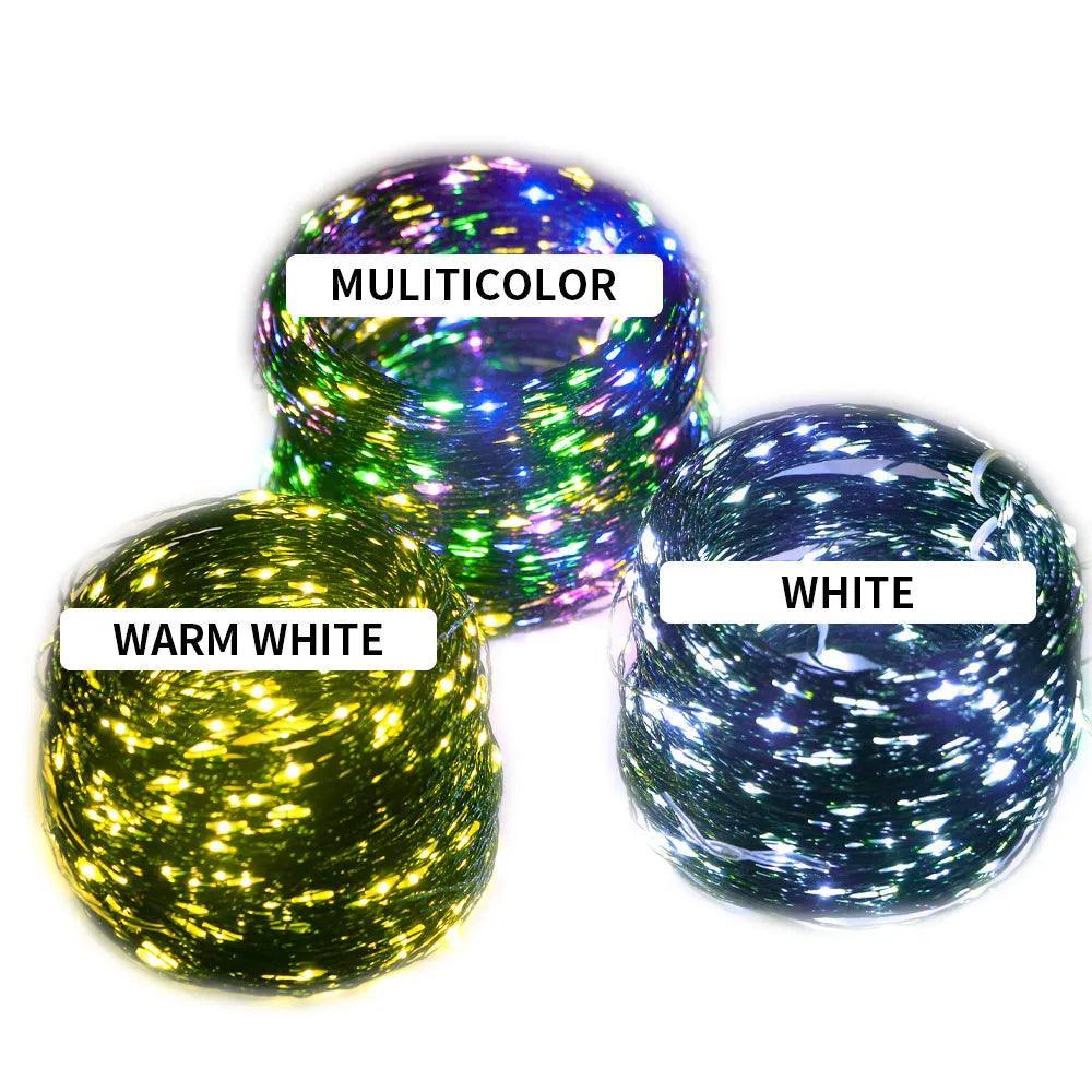 10-200M Outdoor LED Fairy Lights on Green Wire for Christmas & New Year Decor - CHILLSTAR