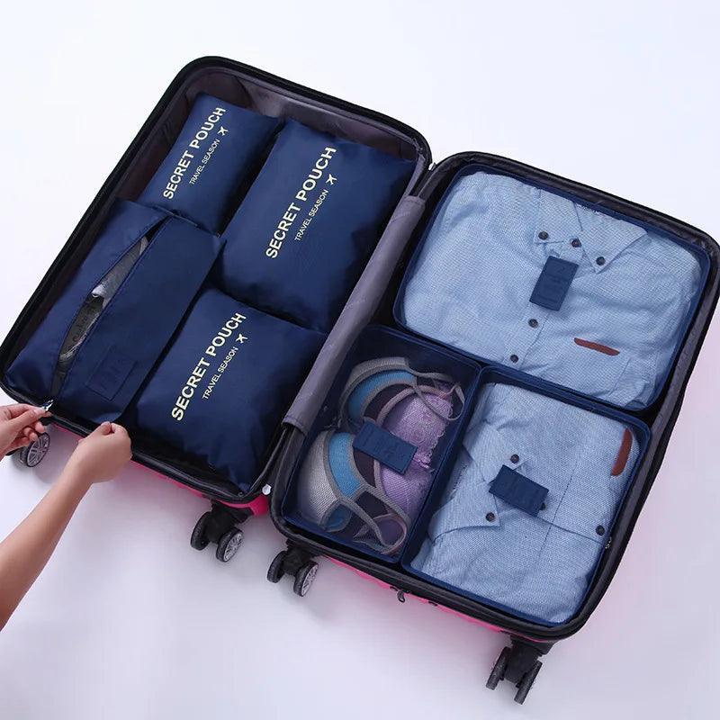 7Pcs Travel Storage Bags for Clothes, Shoes, Digital Cables; Zippered Organizer for Home or Suitcase. CHILLSTAR