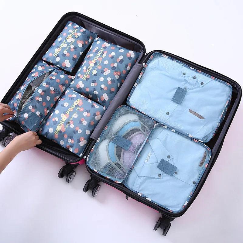 7Pcs Travel Storage Bags for Clothes, Shoes, Digital Cables; Zippered Organizer for Home or Suitcase. CHILLSTAR