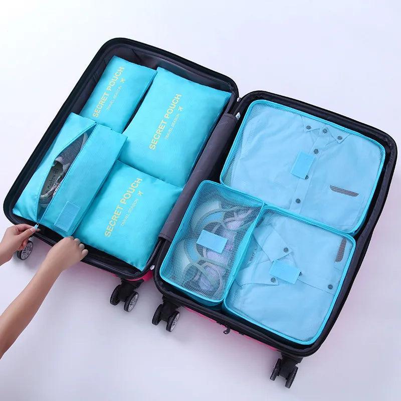 7Pcs Travel Storage Bags for Clothes, Shoes, Digital Cables; Zippered Organizer for Home or Suitcase. CHILLSTAR