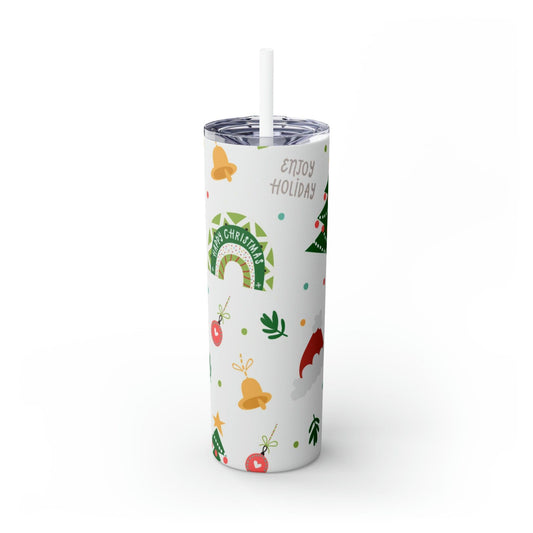 Christmas Skinny Tumbler with Straw, 20oz CHILLSTAR