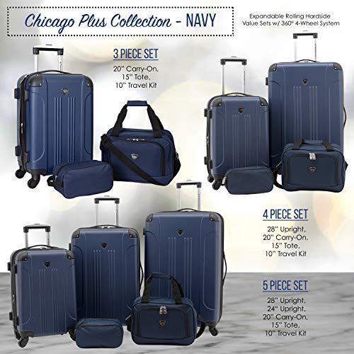 Club Sky+ Luggage Set, Expandable, Navy Blue, 3 Piece Set CHILLSTAR