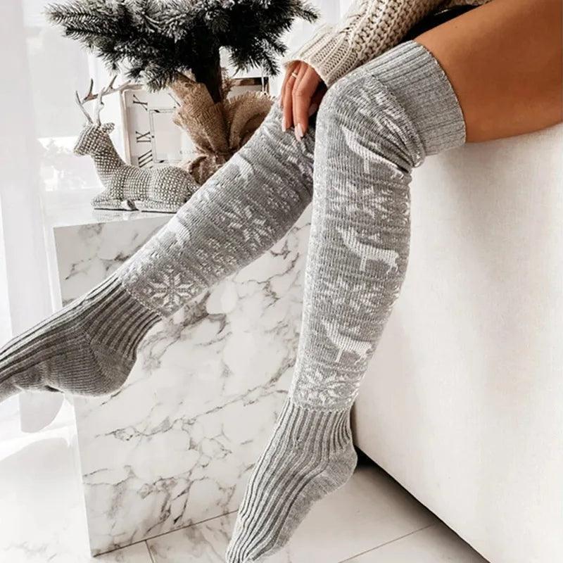 Cozy Elegance: Winter Christmas Jacquard Over-the-Knee Long Socks for Stylish Warmth – Perfect Gifts for Ladies! CHILLSTAR