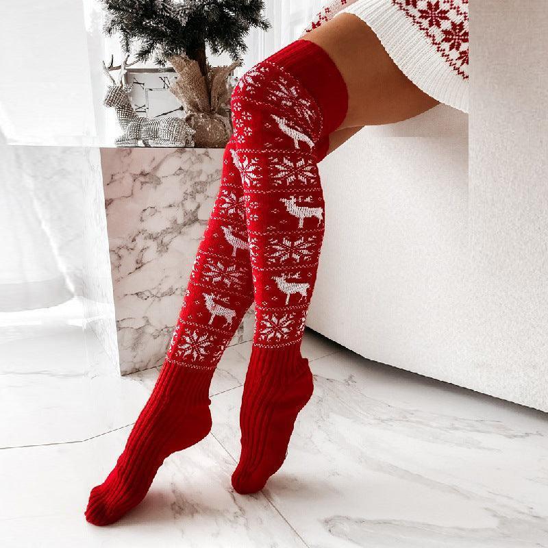 Cozy Elegance: Winter Christmas Jacquard Over-the-Knee Long Socks for Stylish Warmth – Perfect Gifts for Ladies! CHILLSTAR