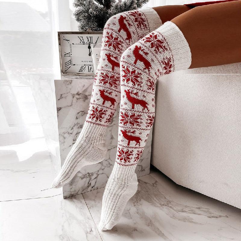 Cozy Elegance: Winter Christmas Jacquard Over-the-Knee Long Socks for Stylish Warmth – Perfect Gifts for Ladies! CHILLSTAR