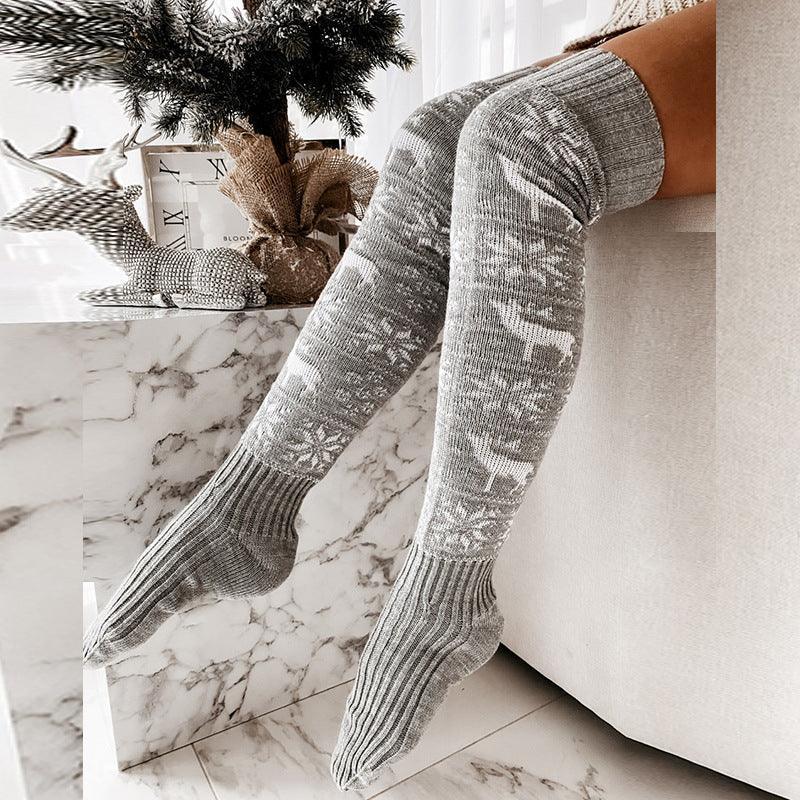 Cozy Elegance: Winter Christmas Jacquard Over-the-Knee Long Socks for Stylish Warmth – Perfect Gifts for Ladies! CHILLSTAR