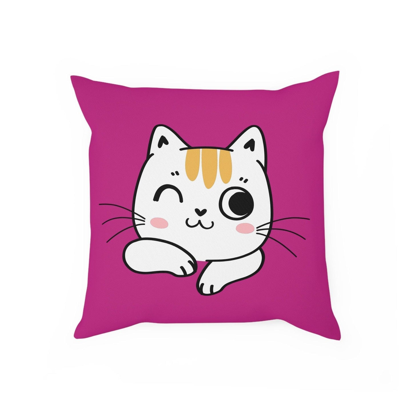 Decorative Pillow:Cute Pink Cat Pilllow, Pink Cat Throw Pillow, Kids Room Decor, Girls Decorative Pillow, Fuschia Cat Pillow CHILLSTAR