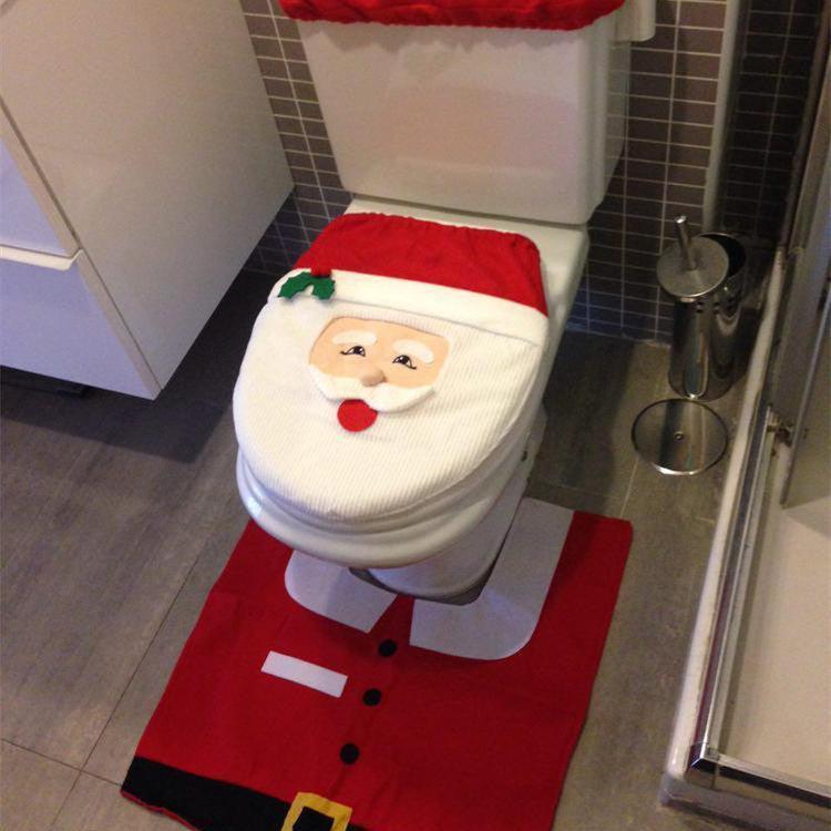 Festive Charm: Christmas-Themed Toilet Set with Santa, Elf, Deer, and Snowman Designs CHILLSTAR