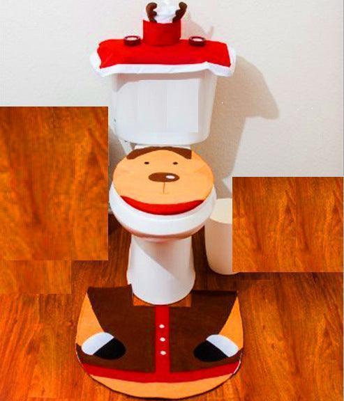 Festive Charm: Christmas-Themed Toilet Set with Santa, Elf, Deer, and Snowman Designs CHILLSTAR