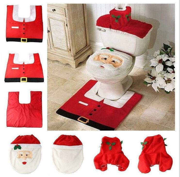 Festive Charm: Christmas-Themed Toilet Set with Santa, Elf, Deer, and Snowman Designs CHILLSTAR