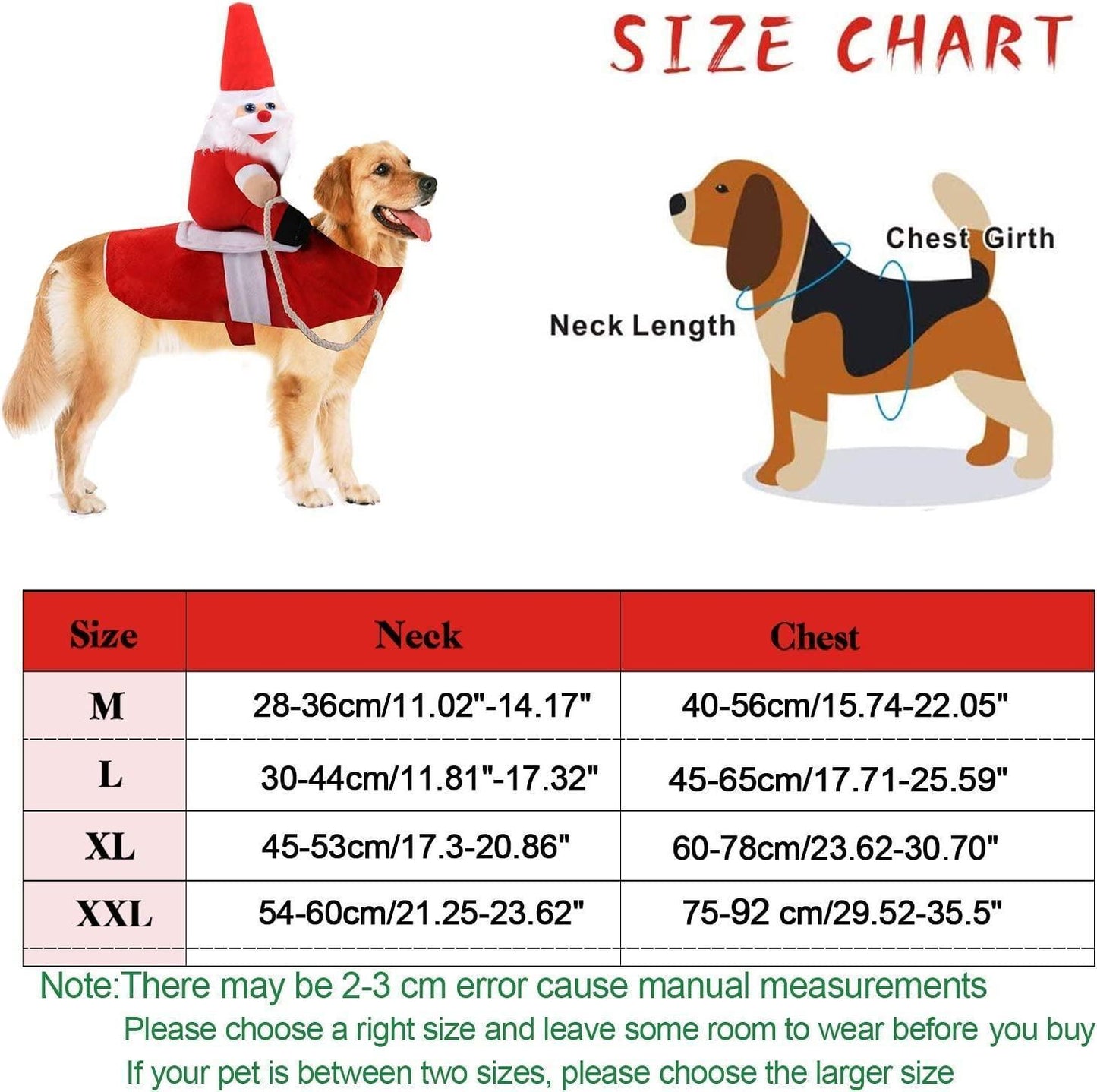 Festive Paws: Funny Santa Claus Dog Costume for Christmas and Halloween Parties (Size: Large) CHILLSTAR