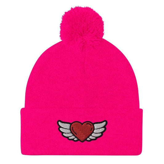 Flying Heart Pom-Pom Beanie CHILLSTAR