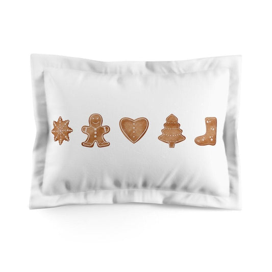 Gingerbread Christmas Microfiber Pillow Sham- Winter Theme Bedding-Gingerbread Decor- Holiday Pillow for Bedroom-Gingerbread Christmas Decor CHILLSTAR