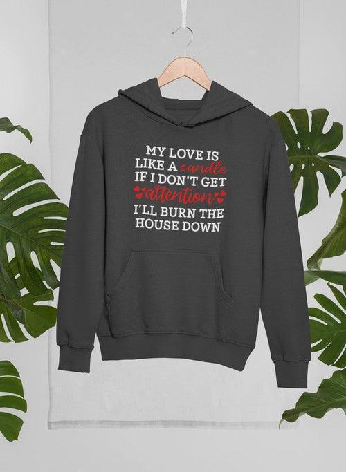 Glowing Affection: My Love Is Like a Candle Hoodie CHILLSTAR