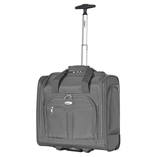 Gray Wheeled Carry-On: Heavy Duty Nylon for Under Seat CHILLSTAR