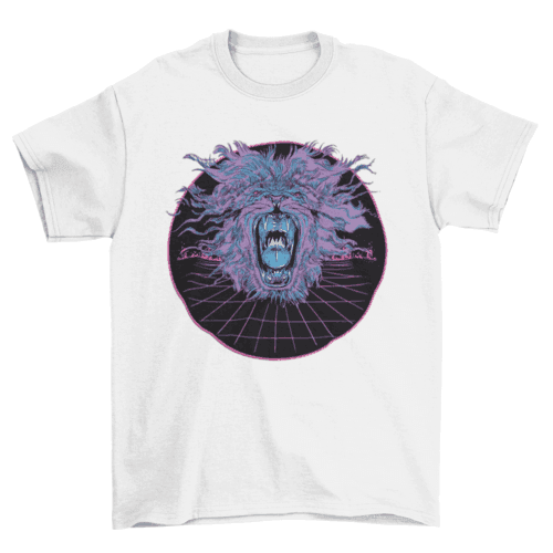 Lionwave Elegance: Vaporwave Lion T-Shirt CHILLSTAR