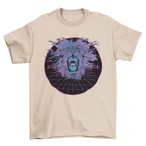 Lionwave Elegance: Vaporwave Lion T-Shirt CHILLSTAR