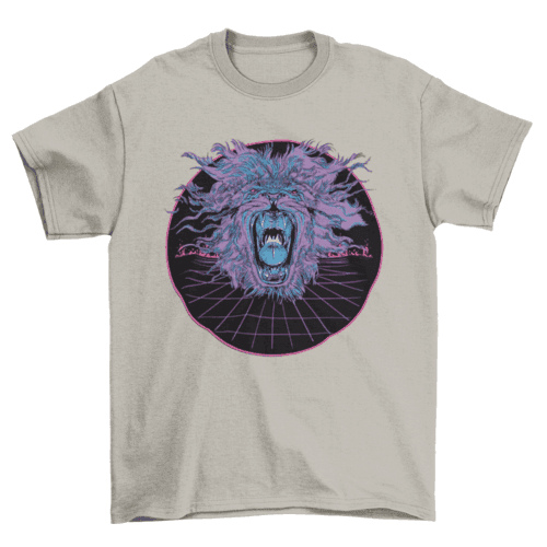 Lionwave Elegance: Vaporwave Lion T-Shirt CHILLSTAR