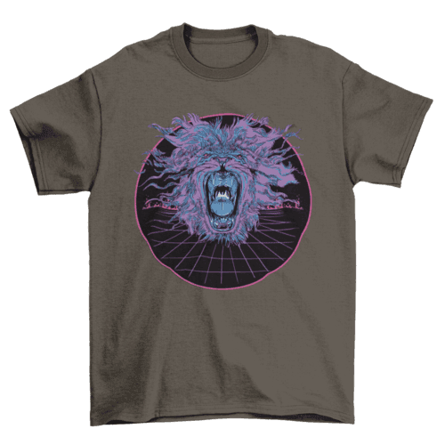 Lionwave Elegance: Vaporwave Lion T-Shirt CHILLSTAR