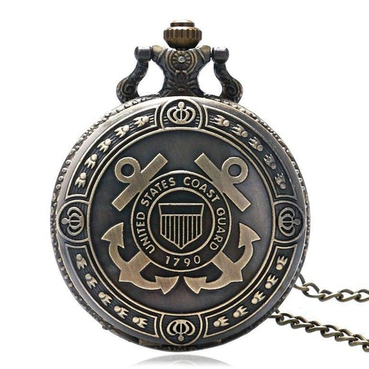 Nautical Elegance: Bronze United States Coast Guard 1790 Pocket Watch – A Timeless Gift for Men and Women CHILLSTAR