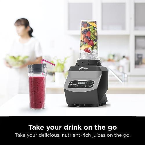 Ninja BL660 Professional Compact Smoothie & Food Processing Blender, 1100-Watts, 3 Functions -for Frozen Drinks, Smoothies, Sauces, & More, 72-oz.* Pitcher, (2) 16-oz. To-Go Cups & Spout Lids, Gray CHILLSTAR