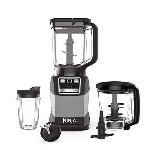 Ninja Compact Kitchen System, 1200W, 3 Functions for Smoothies, Dough & Frozen Drinks with Auto-IQ, 72-oz.* Blender Pitcher, 40-oz. Processor Bowl & 18-oz. Single-Serve Cup, Grey CHILLSTAR