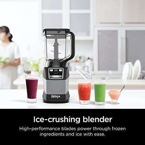 Ninja Compact Kitchen System, 1200W, 3 Functions for Smoothies, Dough & Frozen Drinks with Auto-IQ, 72-oz.* Blender Pitcher, 40-oz. Processor Bowl & 18-oz. Single-Serve Cup, Grey CHILLSTAR