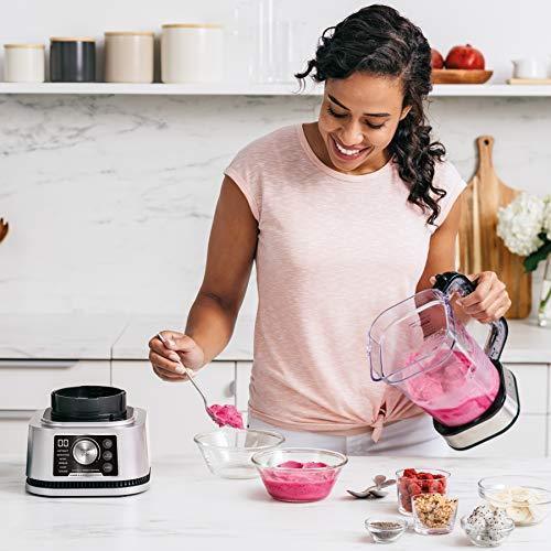 Ninja SS351 Foodi Power Blender & Processor System 1400 WP Smoothie Bowl Maker & Nutrient Extractor* 6 Functions for Bowls, Spreads, Dough & More, smartTORQUE, 72-oz.** Pitcher & To-Go Cups, Silver CHILLSTAR