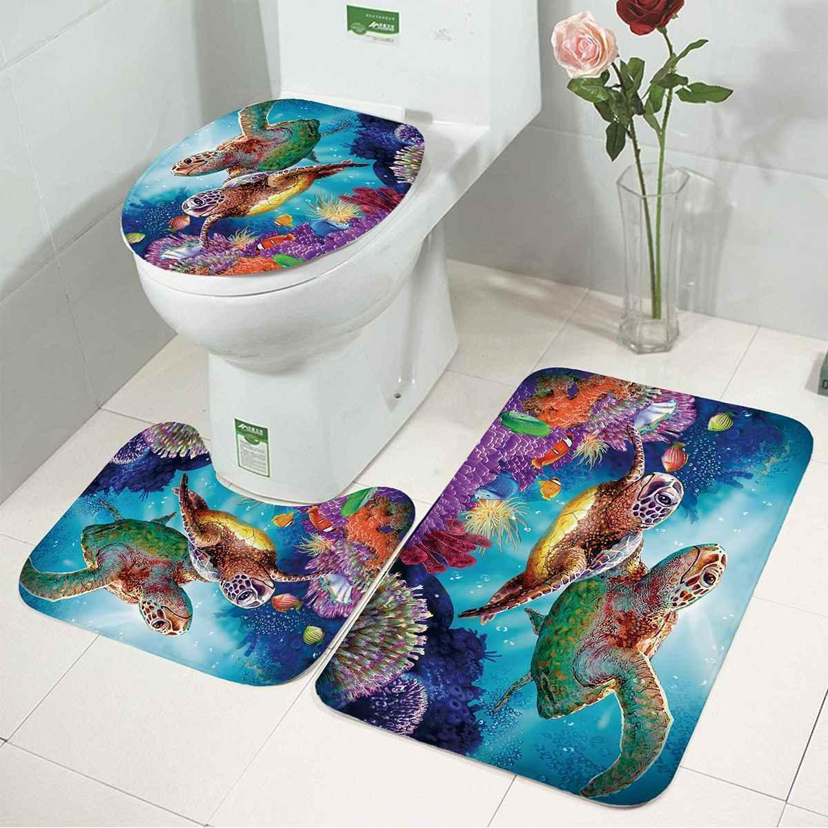 Oceanic Elegance: Sea Turtle-Inspired Bathroom Set CHILLSTAR