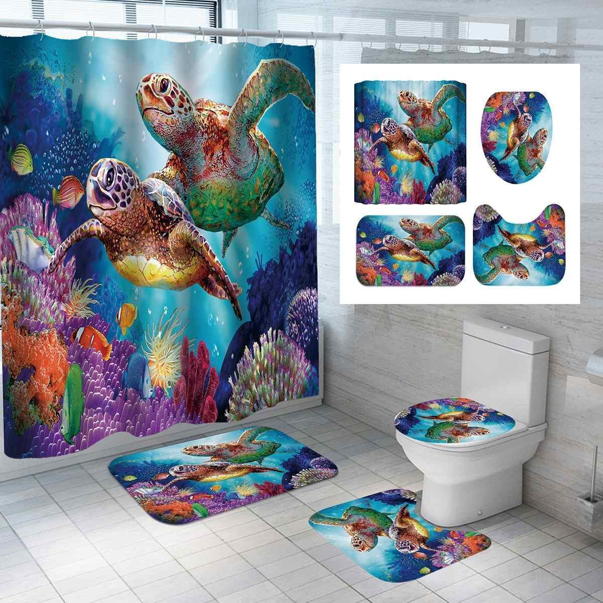 Oceanic Elegance: Sea Turtle-Inspired Bathroom Set CHILLSTAR