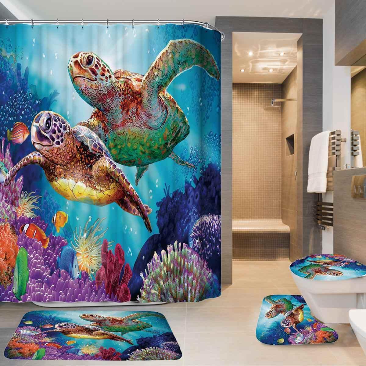 Oceanic Elegance: Sea Turtle-Inspired Bathroom Set CHILLSTAR