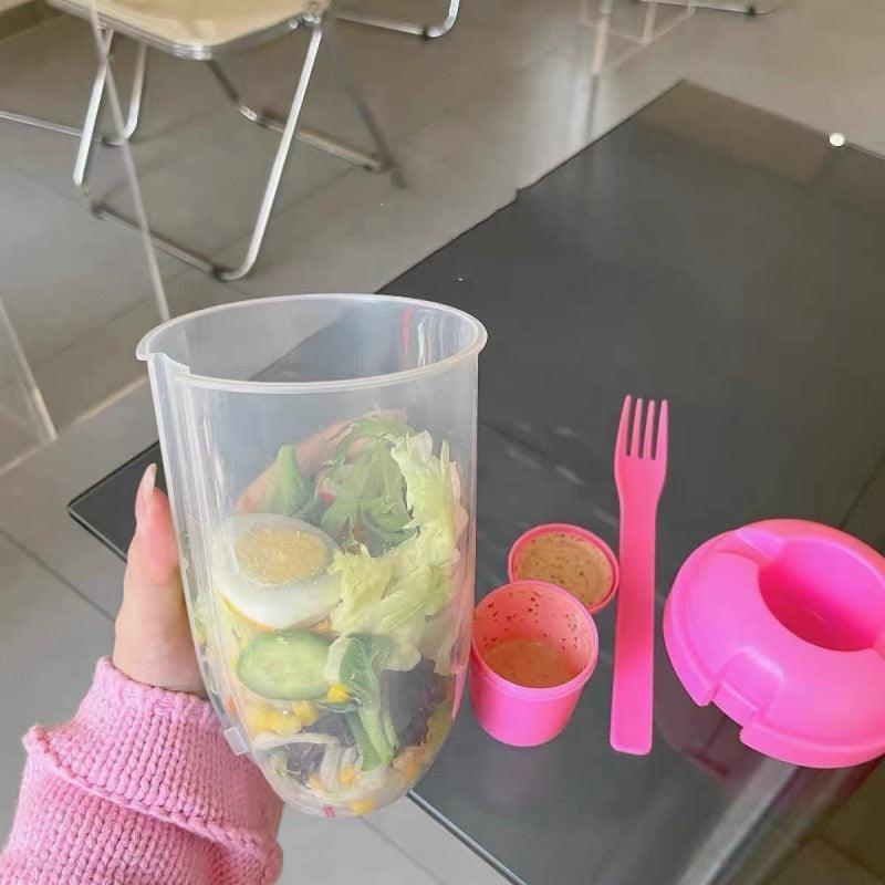 On-the-Go Freshness: Portable Salad Cup with Fork and Cover CHILLSTAR