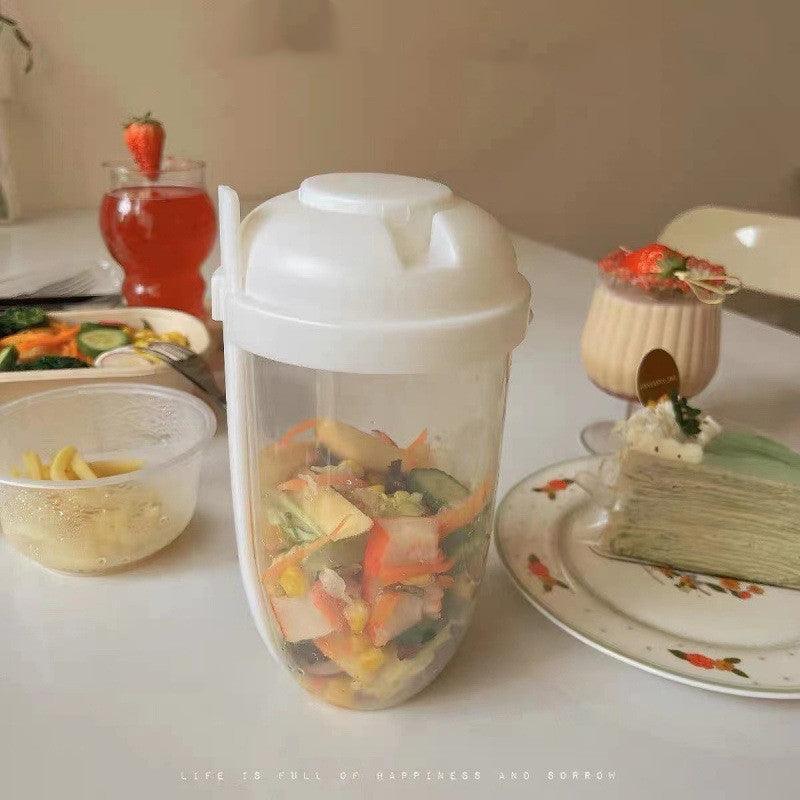 On-the-Go Freshness: Portable Salad Cup with Fork and Cover CHILLSTAR