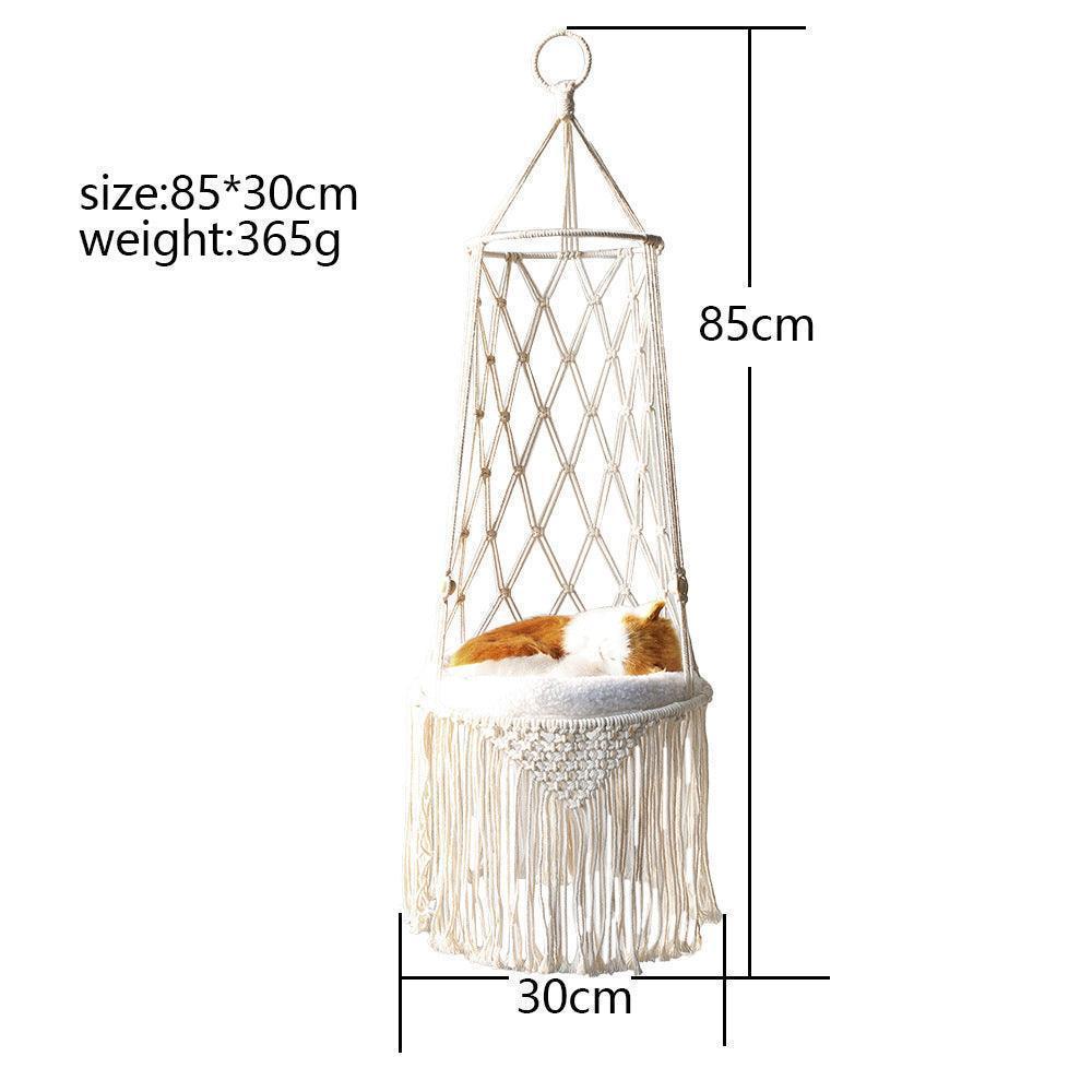 Purr-fect Relaxation: Macrame Cat Hammock Wall Hanging CHILLSTAR