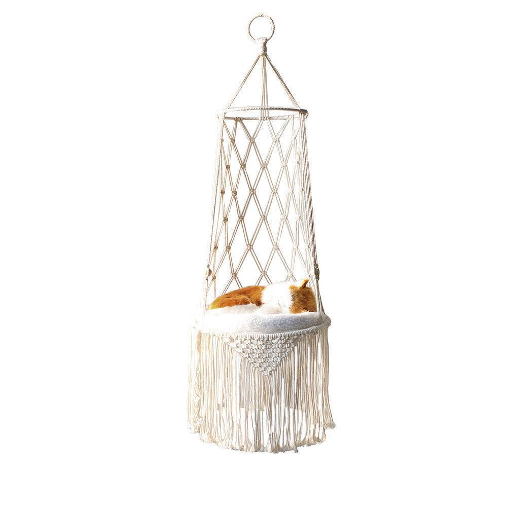 Purr-fect Relaxation: Macrame Cat Hammock Wall Hanging CHILLSTAR