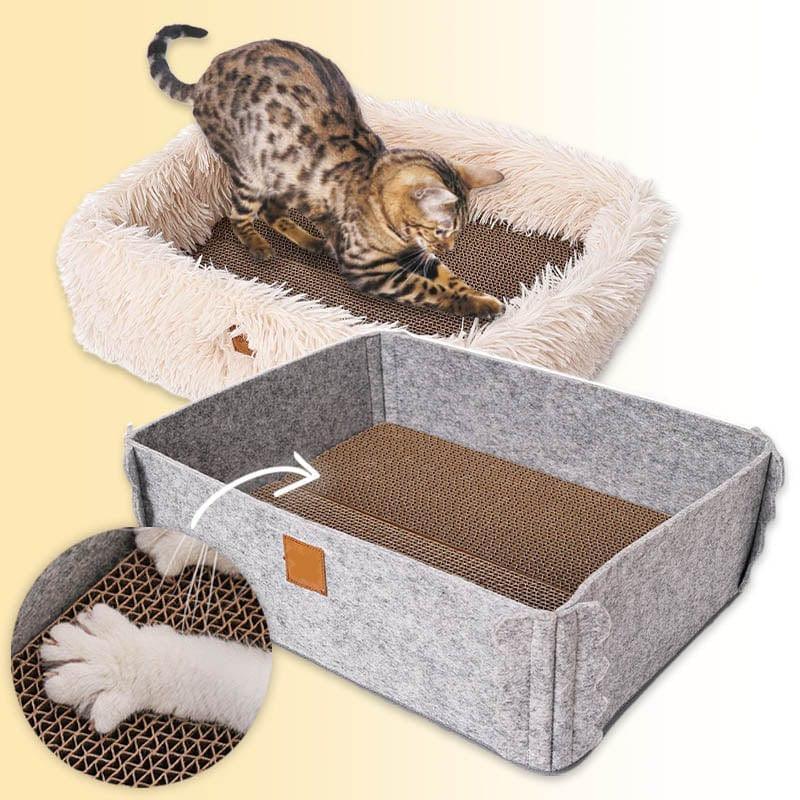 PurrPalace: 2-in-1 Cat Scratcher Bed – A Cozy Retreat and Scratching Haven for Your Feline Friend CHILLSTAR