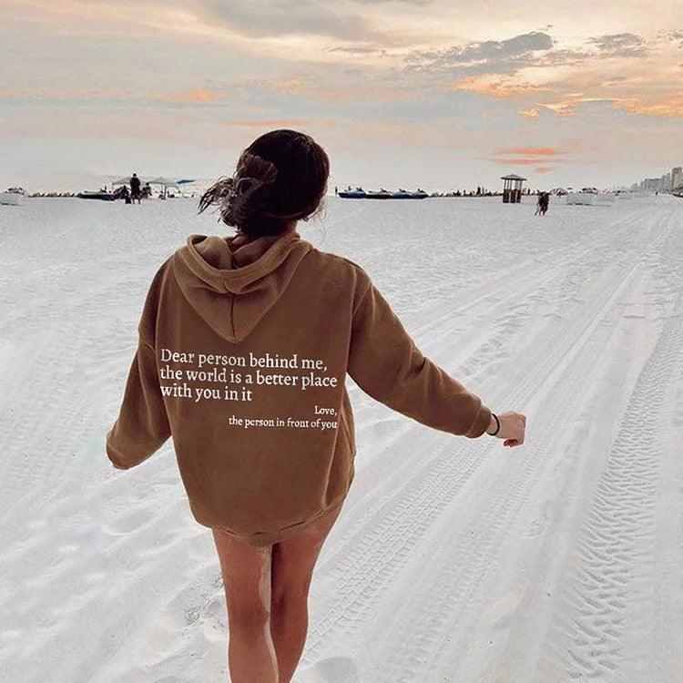 Radiate Love: 'Dear Person Behind Me' Unisex Hoodies for Joyful Connection and Comfort CHILLSTAR