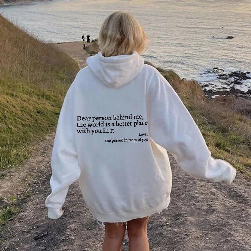 Radiate Love: 'Dear Person Behind Me' Unisex Hoodies for Joyful Connection and Comfort CHILLSTAR