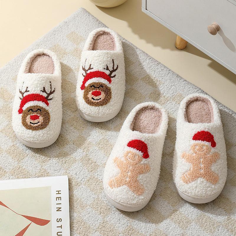 Santa's Snug: Unisex Christmas Cotton Slippers for Winter Warmth and Whimsy CHILLSTAR