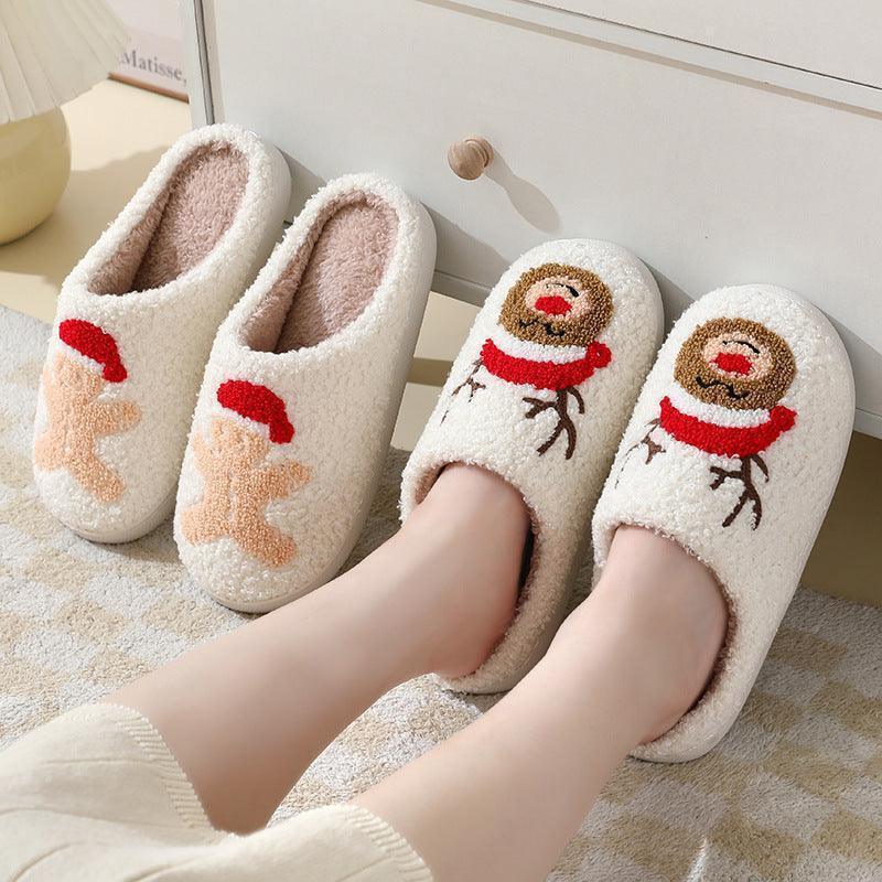 Santa's Snug: Unisex Christmas Cotton Slippers for Winter Warmth and Whimsy CHILLSTAR