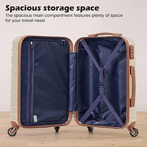 Suitcase Set 3 Piece Luggage Set Carry On Hardside Luggage with TSA Lock Spinner Wheels (Black, 3 piece set (DB/TB/20)) CHILLSTAR