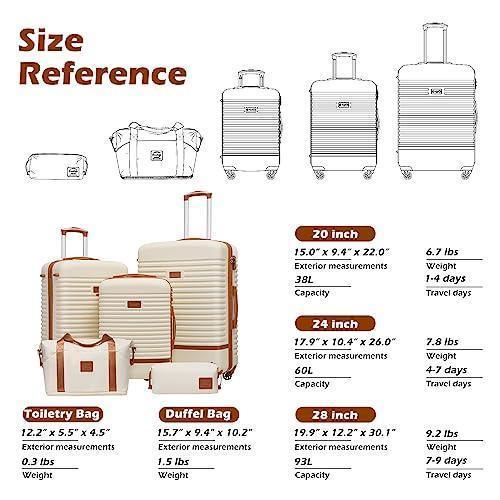 Suitcase Set 3 Piece Luggage Set Carry On Travel Luggage TSA Lock Spinner Wheels Hardshell Lightweight Luggage Set(White, 3 piece set (DB/TB/20)) CHILLSTAR