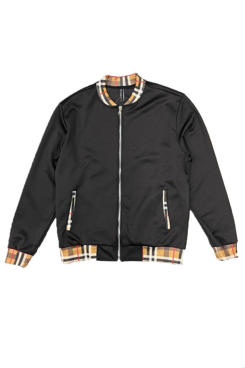 Urban Edge: Checkered Detail Men's Track Jacket Set CHILLSTAR