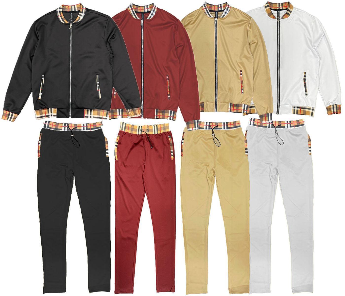 Urban Edge: Checkered Detail Men's Track Jacket Set CHILLSTAR