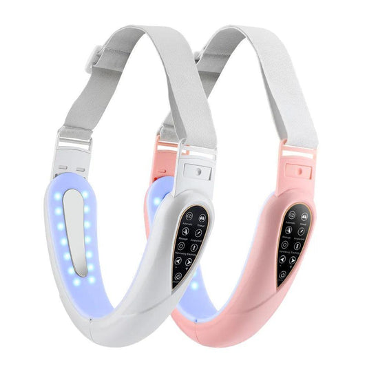 Vibrant V-Shaped Elegance: EMS Double Chin Lift Belt for Facial Lifting and Slimming, Remote-Controlled Face Lift Massager CHILLSTAR