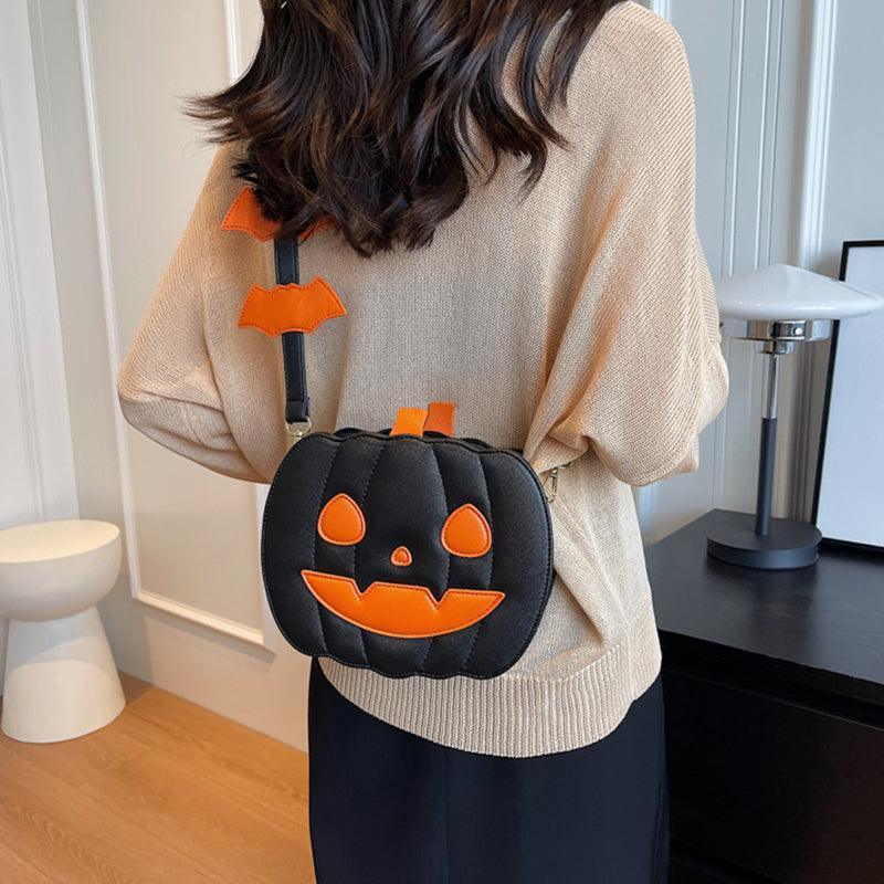 Whimsy Harvest : Funny Pumpkin Cartoon Crossbody Bag – A Halloween Treat for Personalized and Creative Style CHILLSTAR