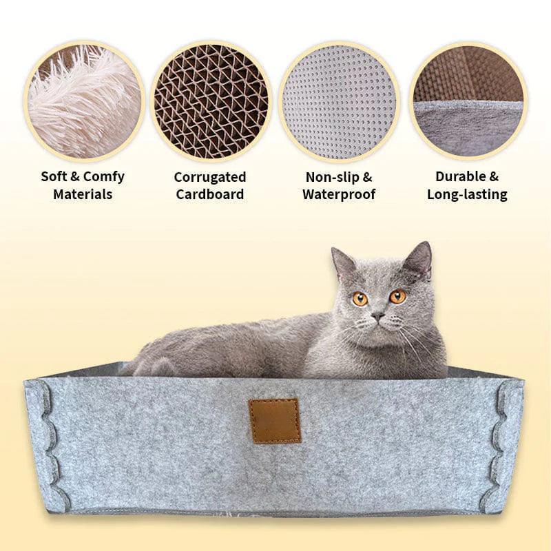 PurrPalace: 2-in-1 Cat Scratcher Bed – A Cozy Retreat and Scratching Haven for Your Feline Friend CHILLSTAR